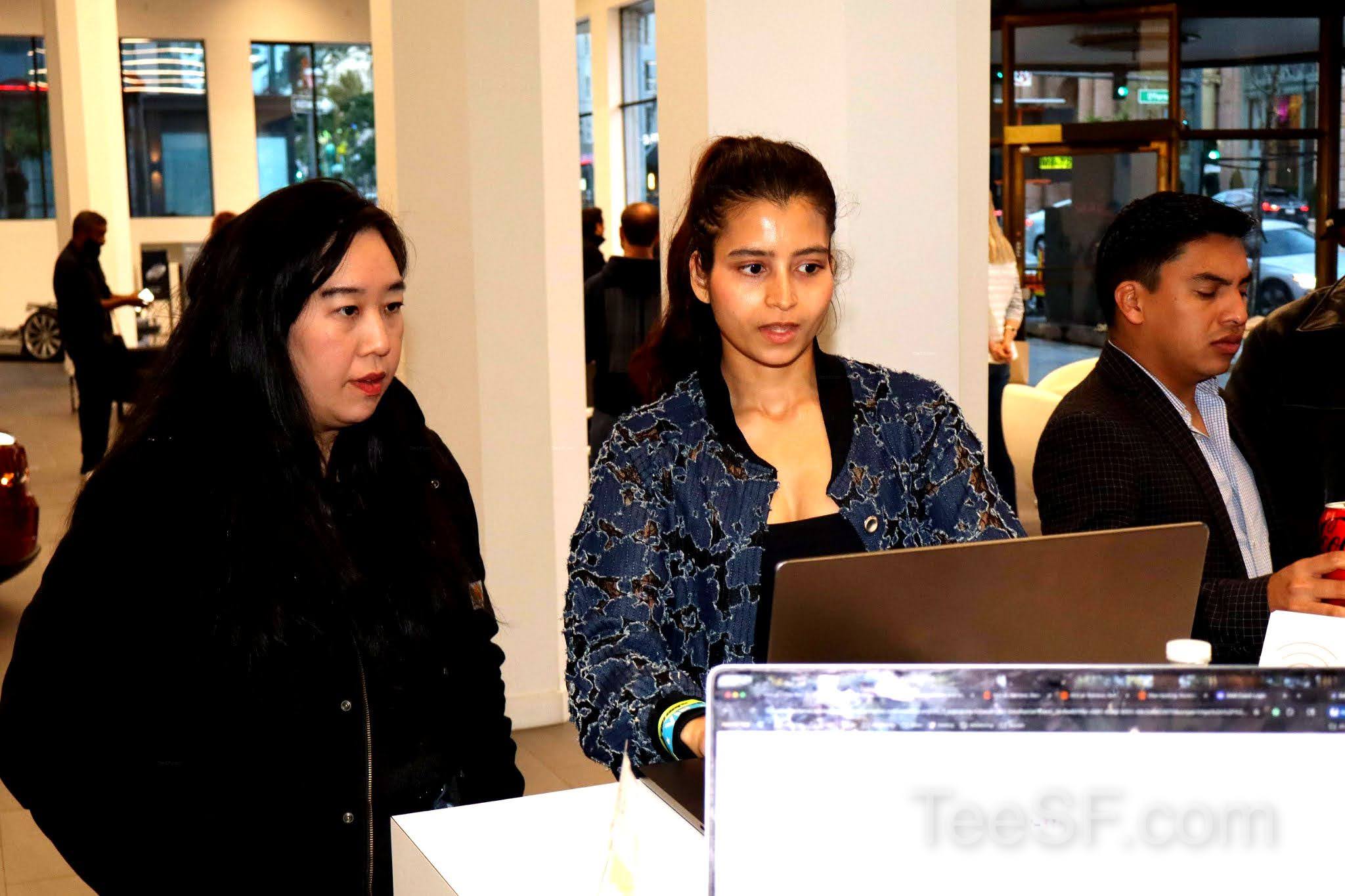 A photo from a pitch night event at Tesla in San Francisco.